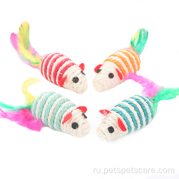 Цвет ассорти Sisal Cat Toy Mice Big Toy Toy